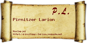 Pirnitzer Larion névjegykártya